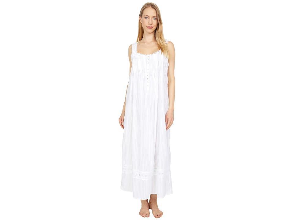 Eileen West Cotton Dobby Stripe Woven Sleeveless Ballet Nightgown (Solid Blush) Women's Pajama Product Image