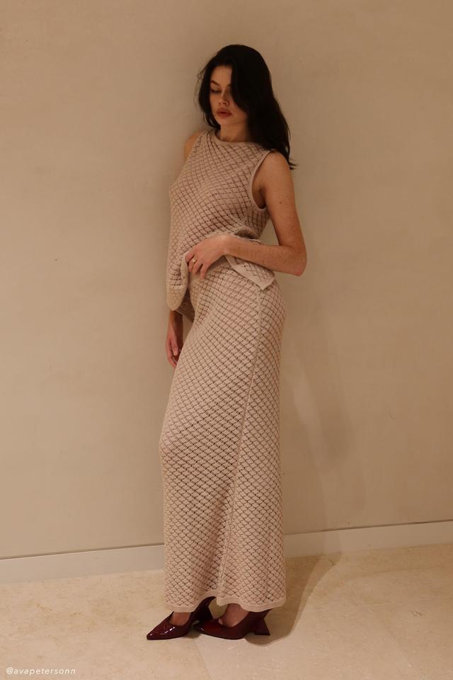 Guiliana Knit Maxi Skirt - Tawny Grey Product Image