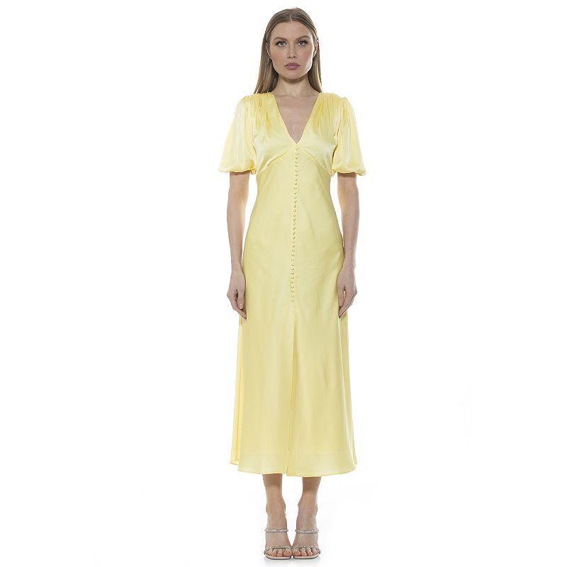 Womens ALEXIA ADMOR Lorelei Bubble Sleeve Midi Dress Product Image