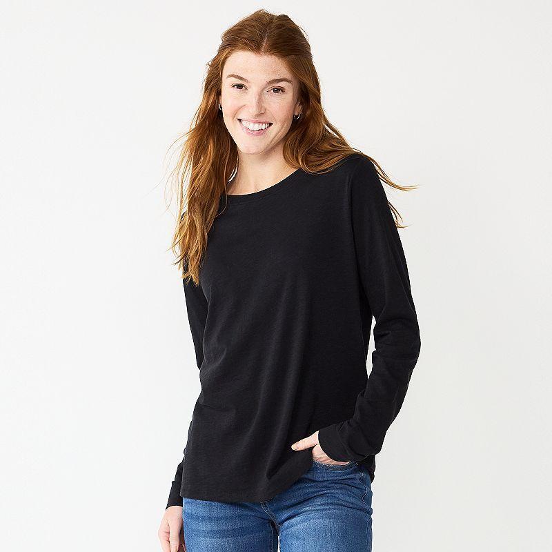 Womens Sonoma Goods For Life Everyday Crewneck Long Sleeve Tee Product Image