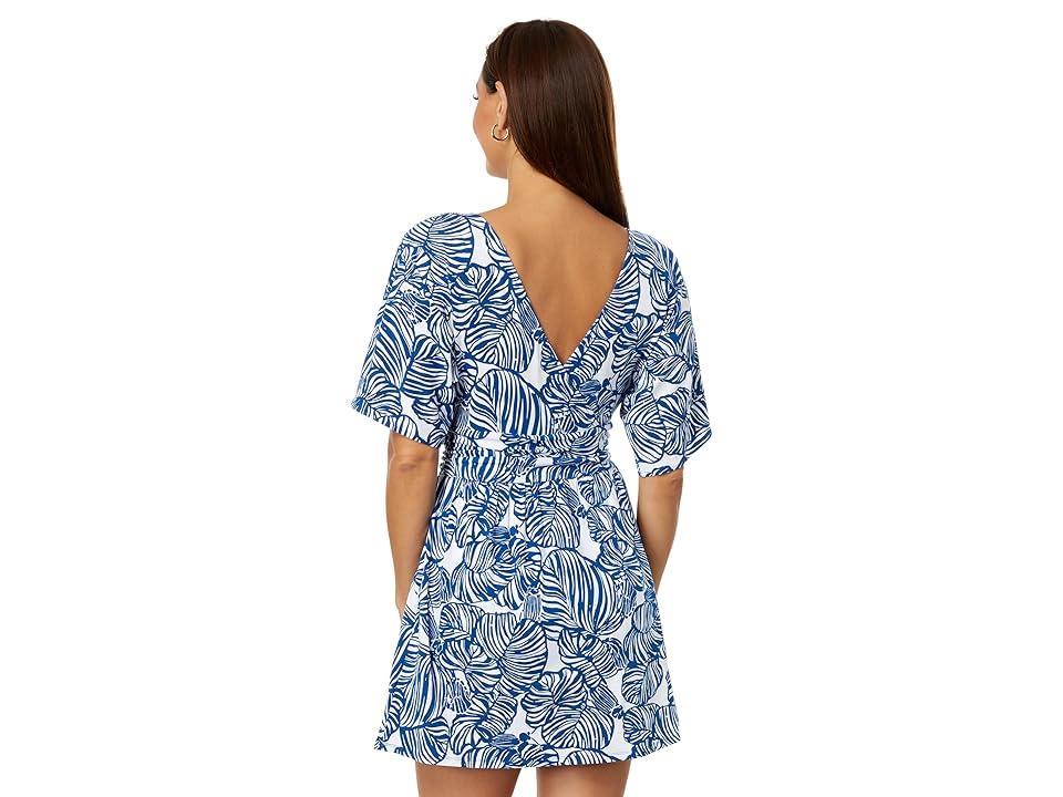 Lilly Pulitzer Parigi Boat Neck Romper (Aegean Navy Beach Path) Women's Jumpsuit & Rompers One Piece Product Image