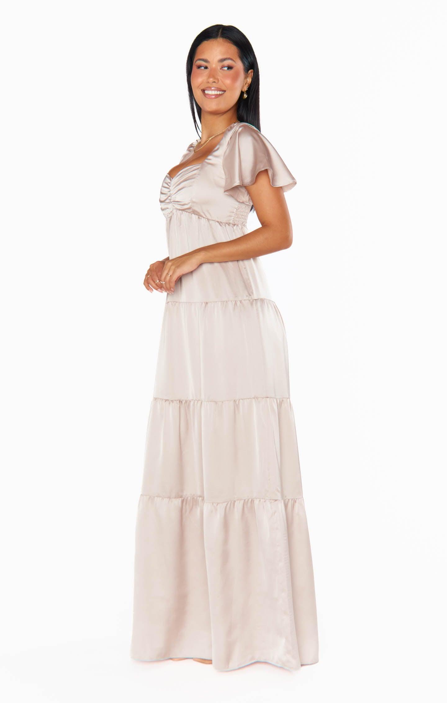 Nicole Maxi Dress ~ Show Me The Ring Luxe Satin Product Image