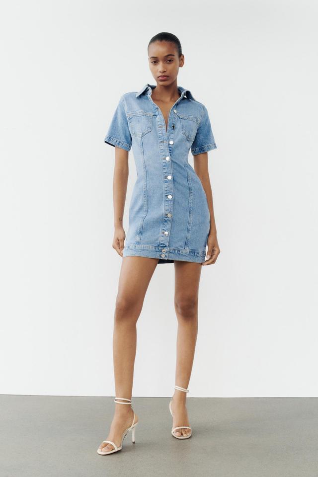 Z1975 FITTED DENIM MINI DRESS Product Image