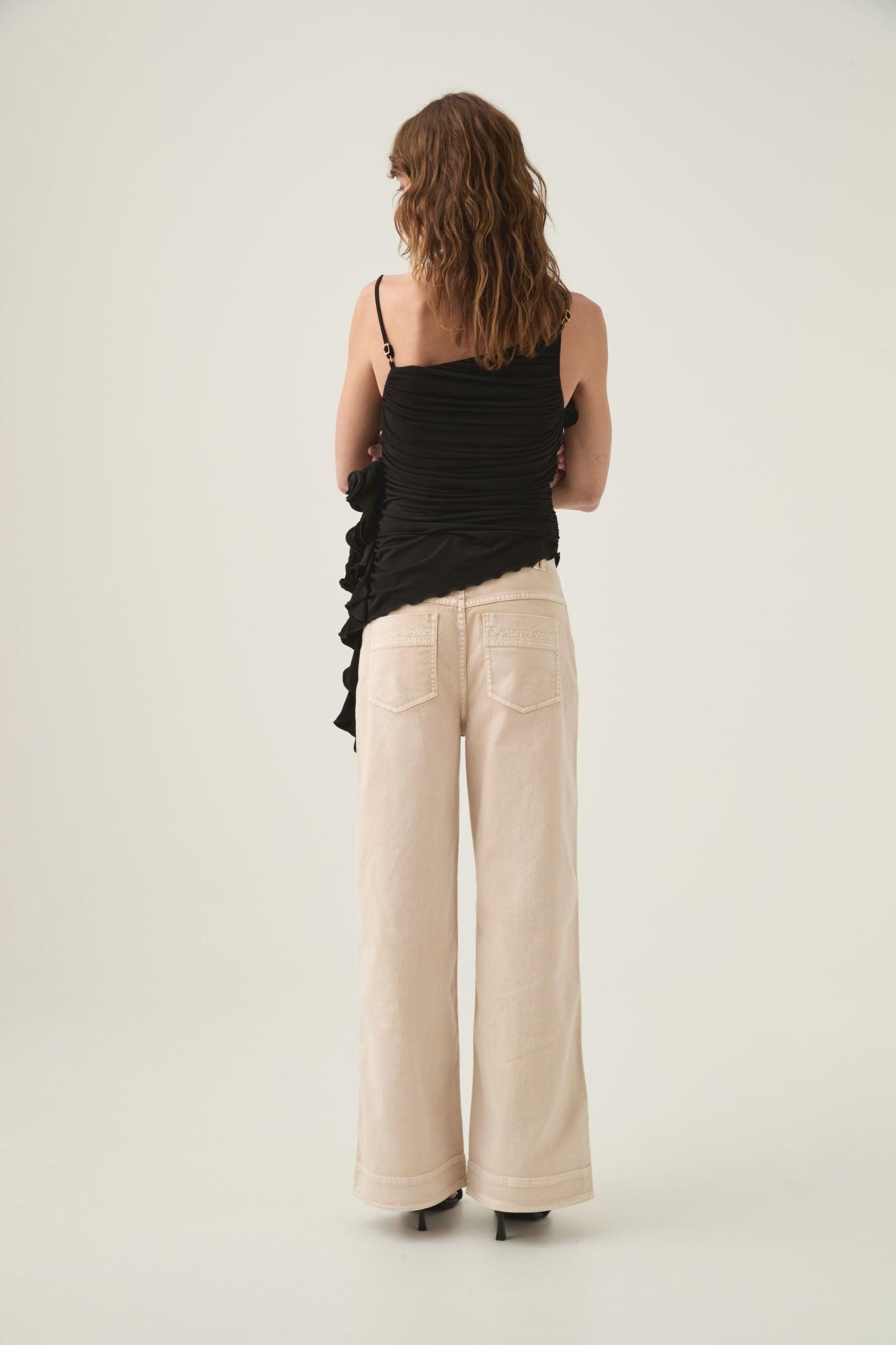 Serene Asymmetric Gathered Top Product Image