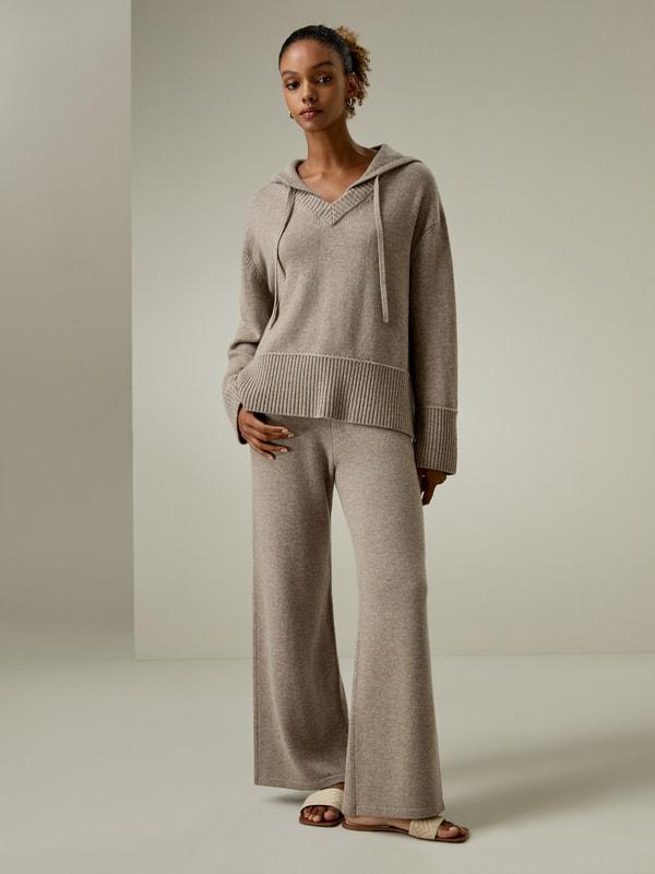 Merino Wool Jersey Wide-Leg Pants Product Image