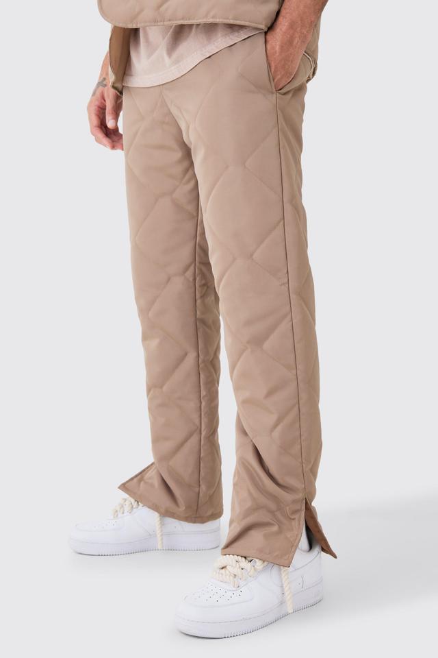 Straight Leg Quilted Trouser | boohooMAN USA Product Image