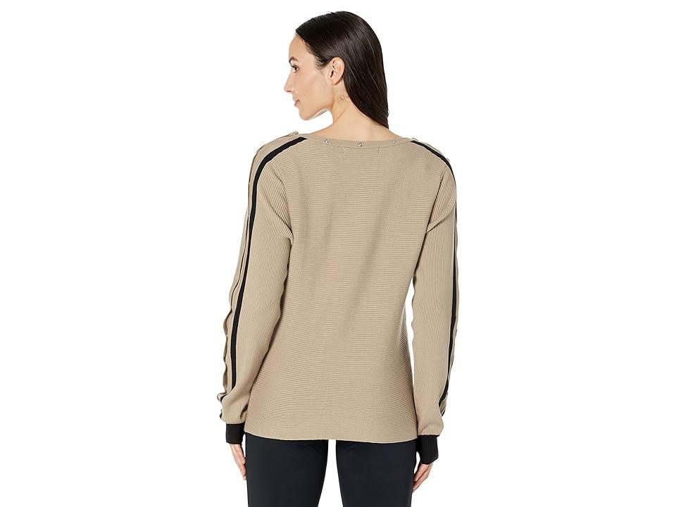 Blanc Noir Sporty Portola Sweater (Greige Women's Clothing Product Image