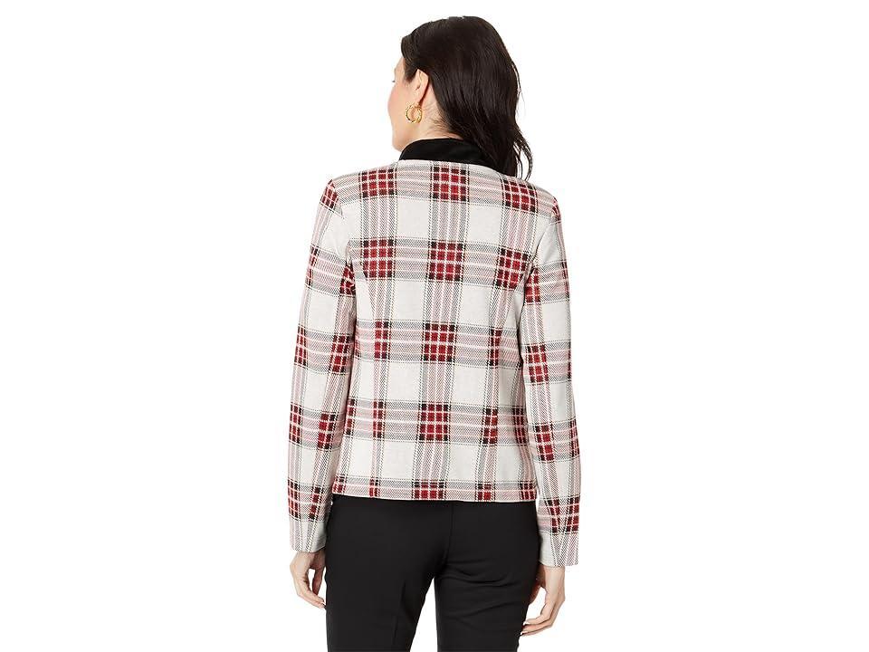 Tommy Hilfiger Womens Long-Sleeve Tartan Band Jacket Product Image