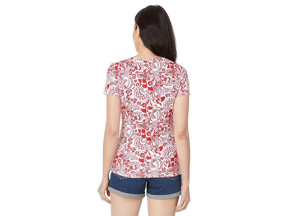 Tommy Hilfiger Womens Cotton Floral-Print V-Neck Top Product Image