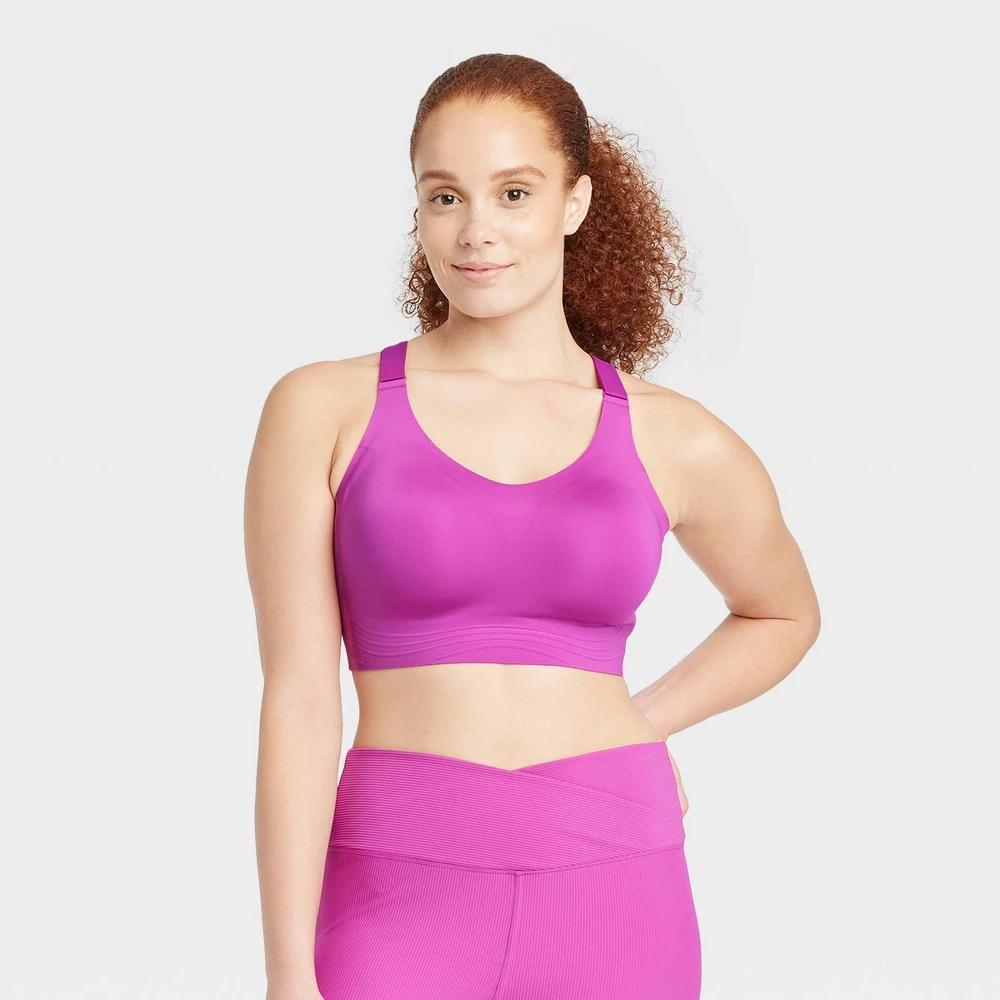 Womens Sculpt High Support Embossed Sports Bra - All In Motion Dark Violet XS Product Image