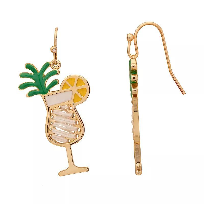 LC Lauren Conrad Gold Tone Threaded Pina Colada Drop Earrings, Womens, White Product Image