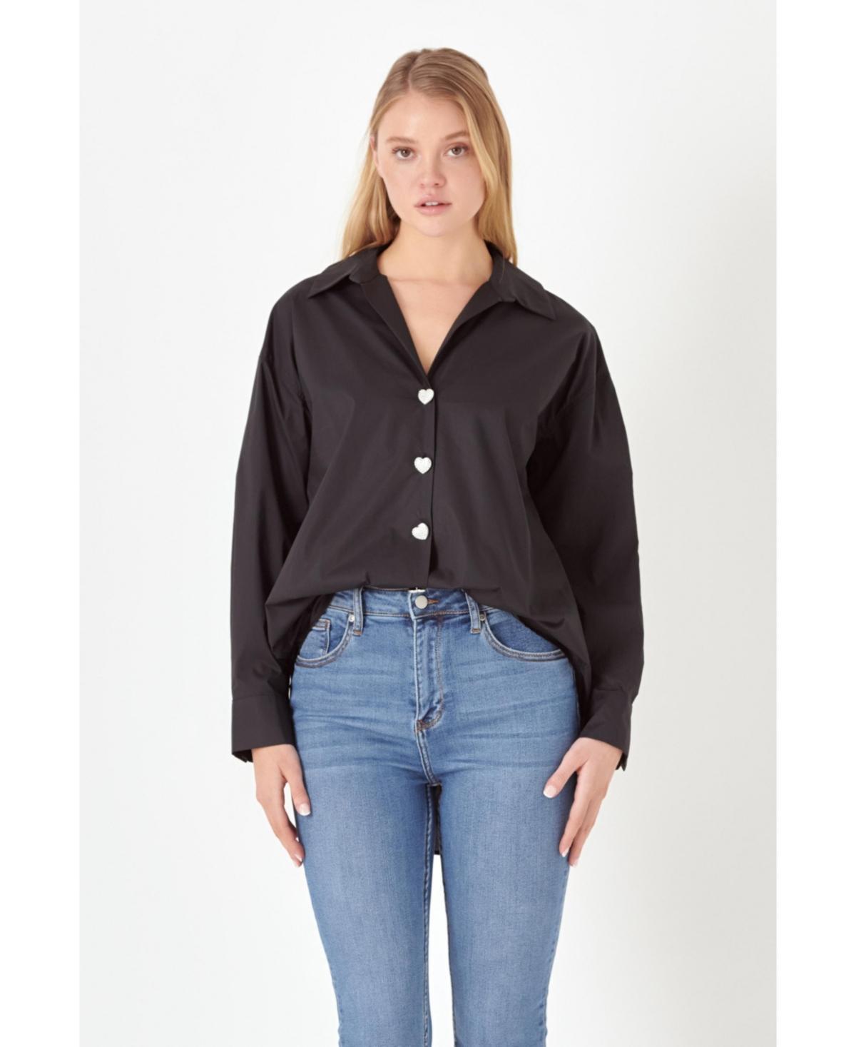 Womens Oversize Collared Shirt Product Image