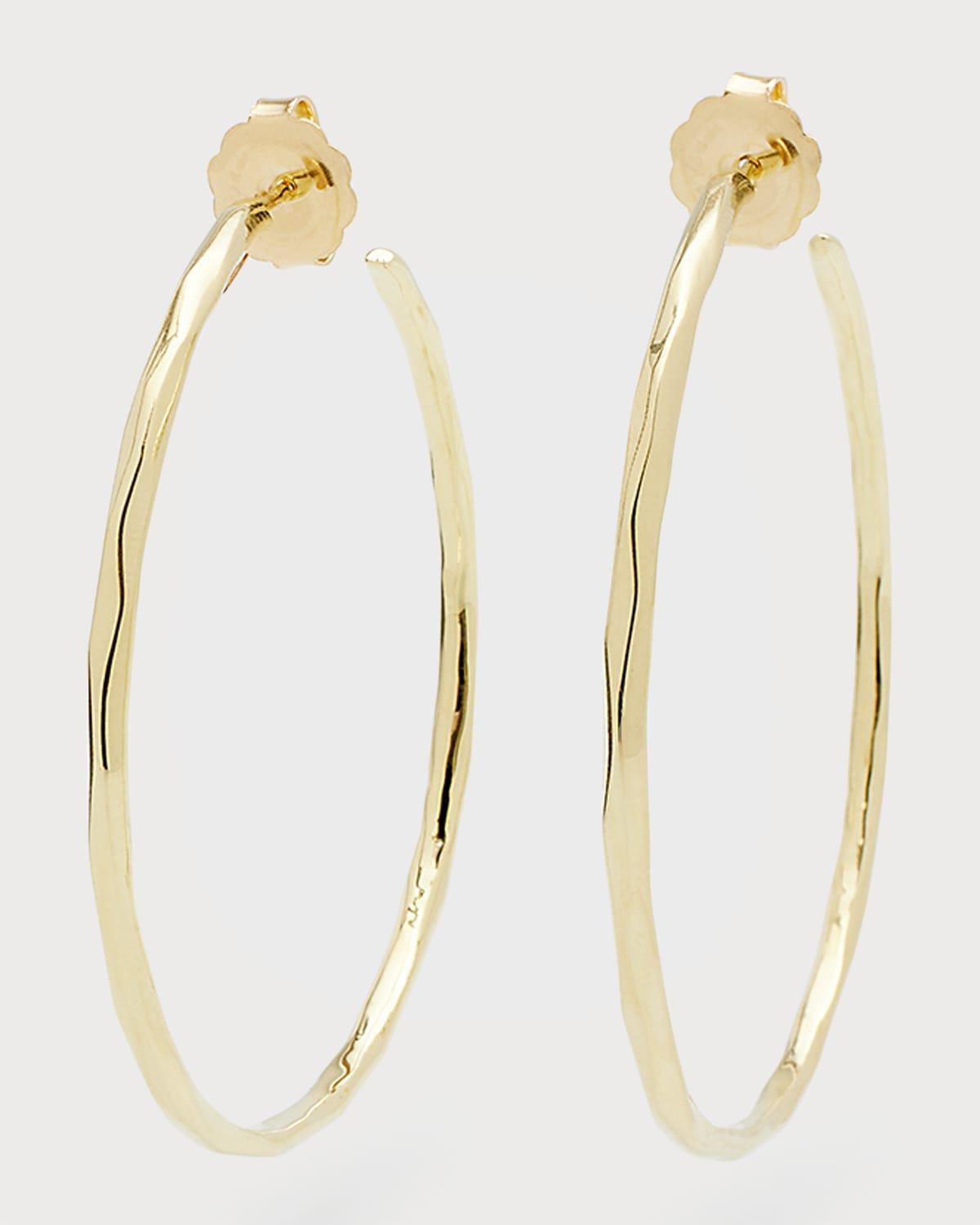 Womens Classico Medium 18K Yellow Gold Faceted Hoop Earrings Product Image