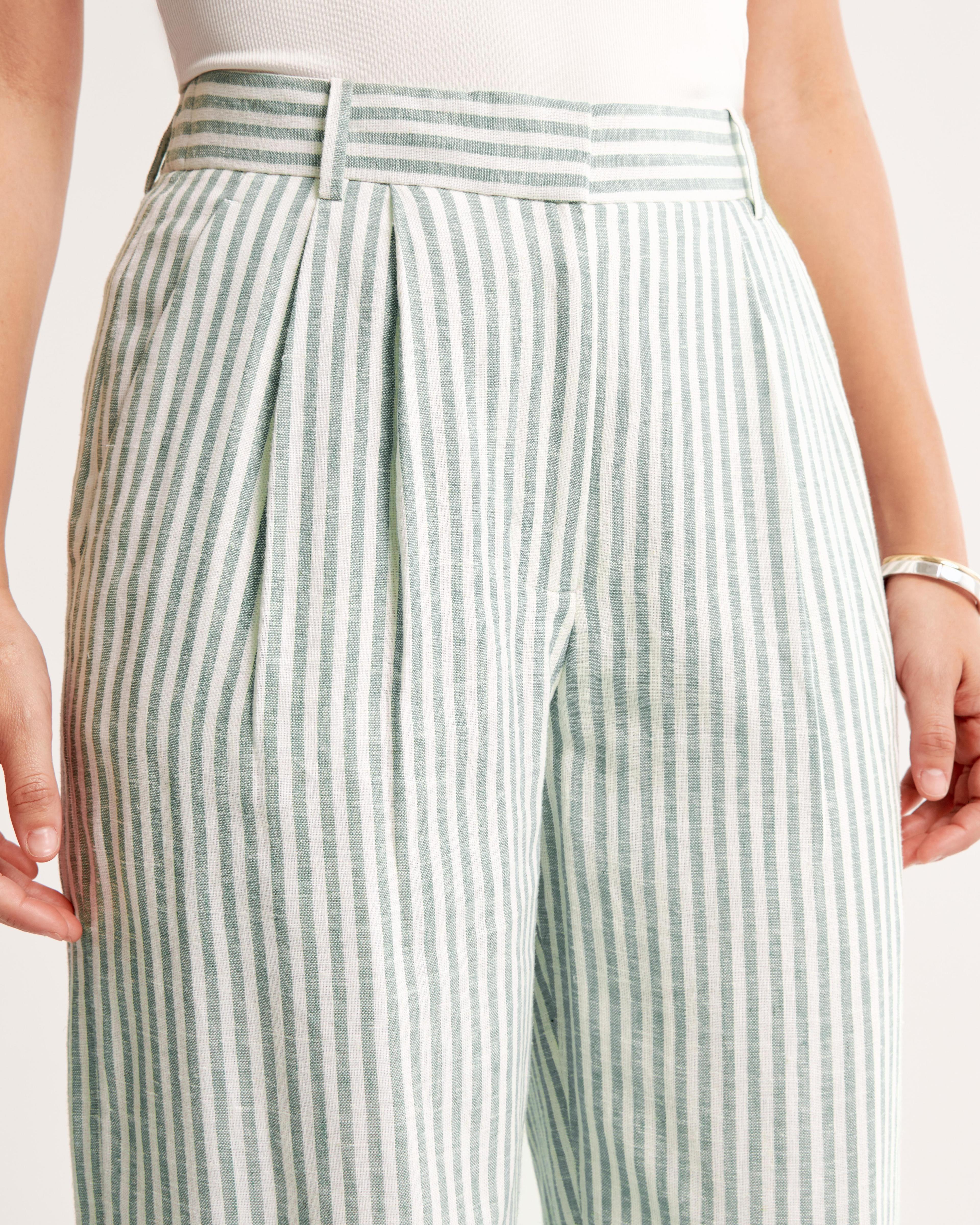 Curve Love A&F Sloane Tailored Linen-Blend Pant Product Image