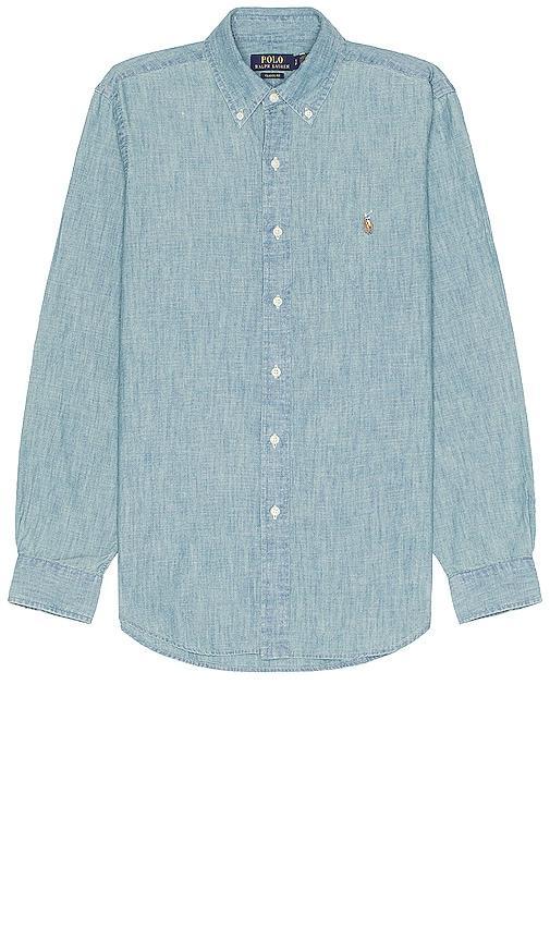 Polo Ralph Lauren Denim & Chambray Sport Shirt in Chambray - Blue. Size M (also in L, XL/1X). Product Image