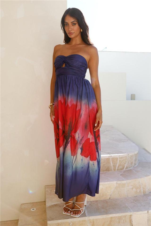 Night Fantasy Strapless Maxi Dress Purple Product Image