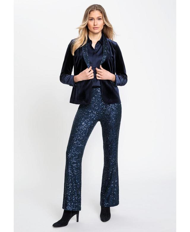 Olsen Womens Mona Fit Bootcut Leg Allover Sequin PullOn Pant Product Image