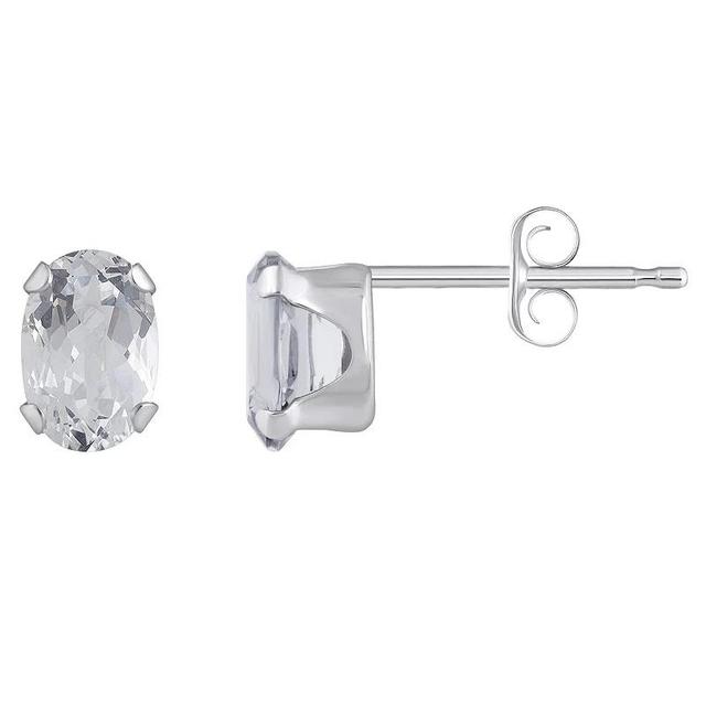 Macys Gemstone Stud Earrings in 10k White Gold Product Image