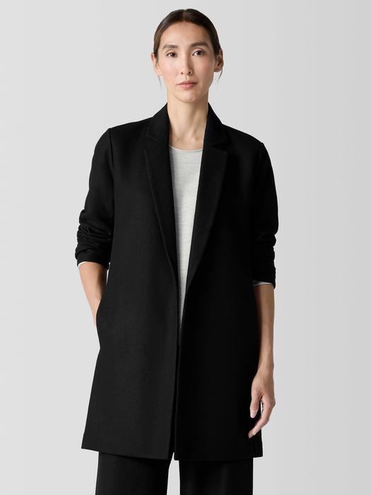 Felted Wool Jersey Long Blazer in Regenerative Wool Product Image