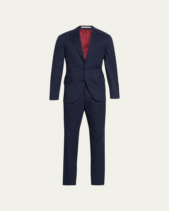 Mens Solid Cotton-Cashmere Stretch Suit Product Image