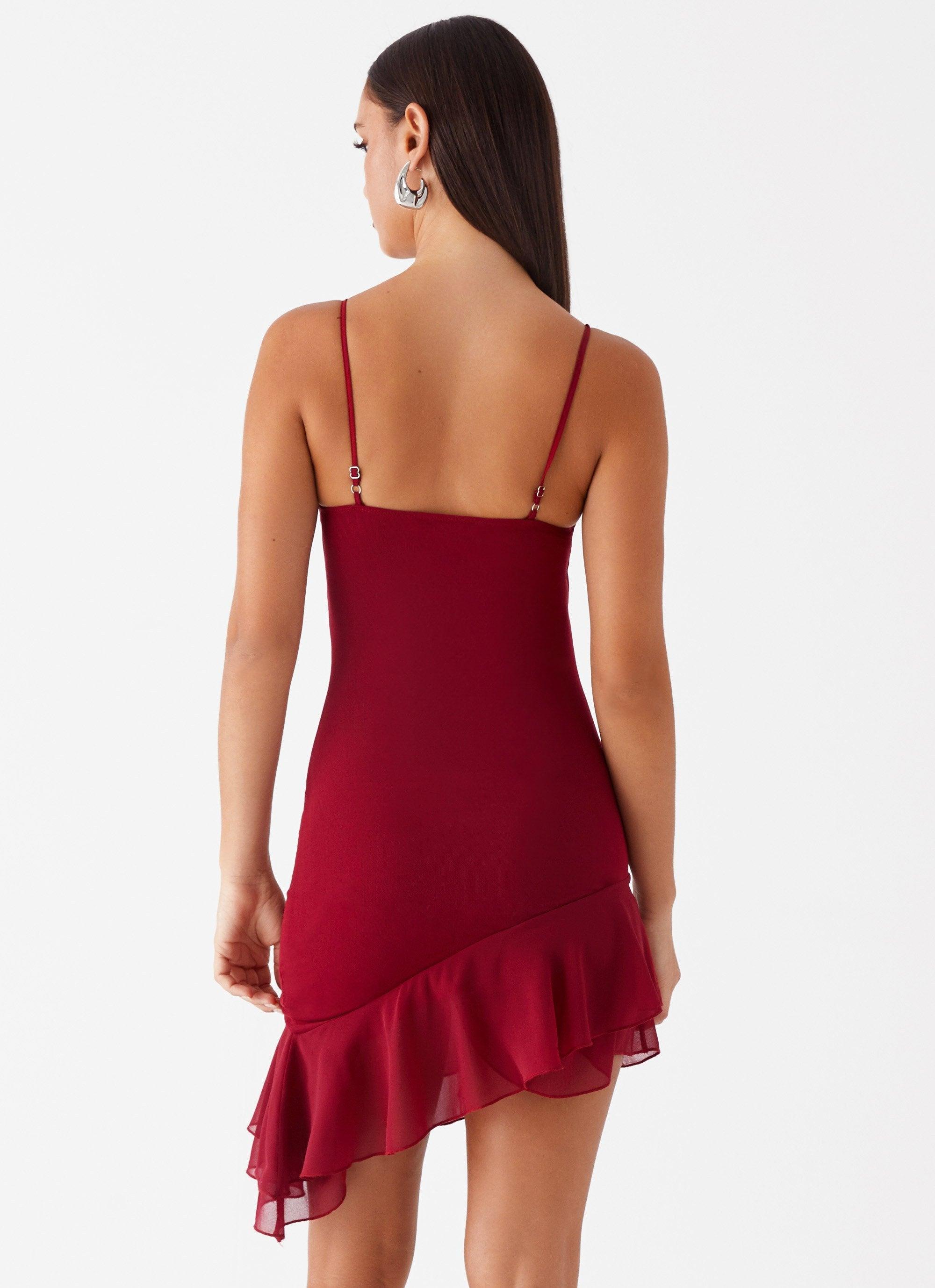 Mallory Mini Dress - Cherry Red Product Image