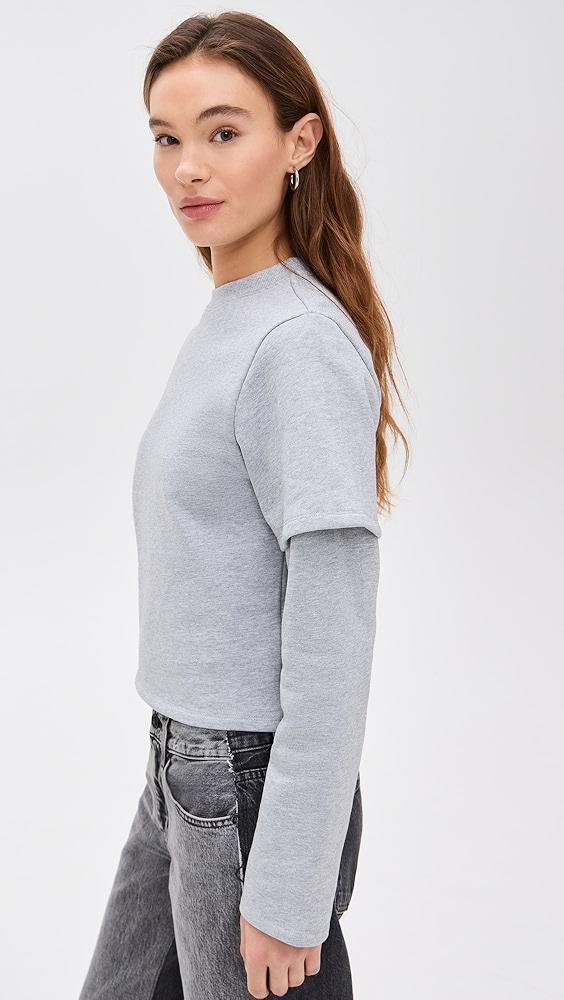 Still Here 2Tee Sweatshirt in Heather Grey | Shopbop Product Image