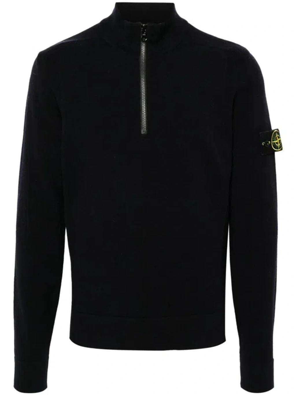 STONE ISLAND Compass-badge Sweater In Blue Product Image