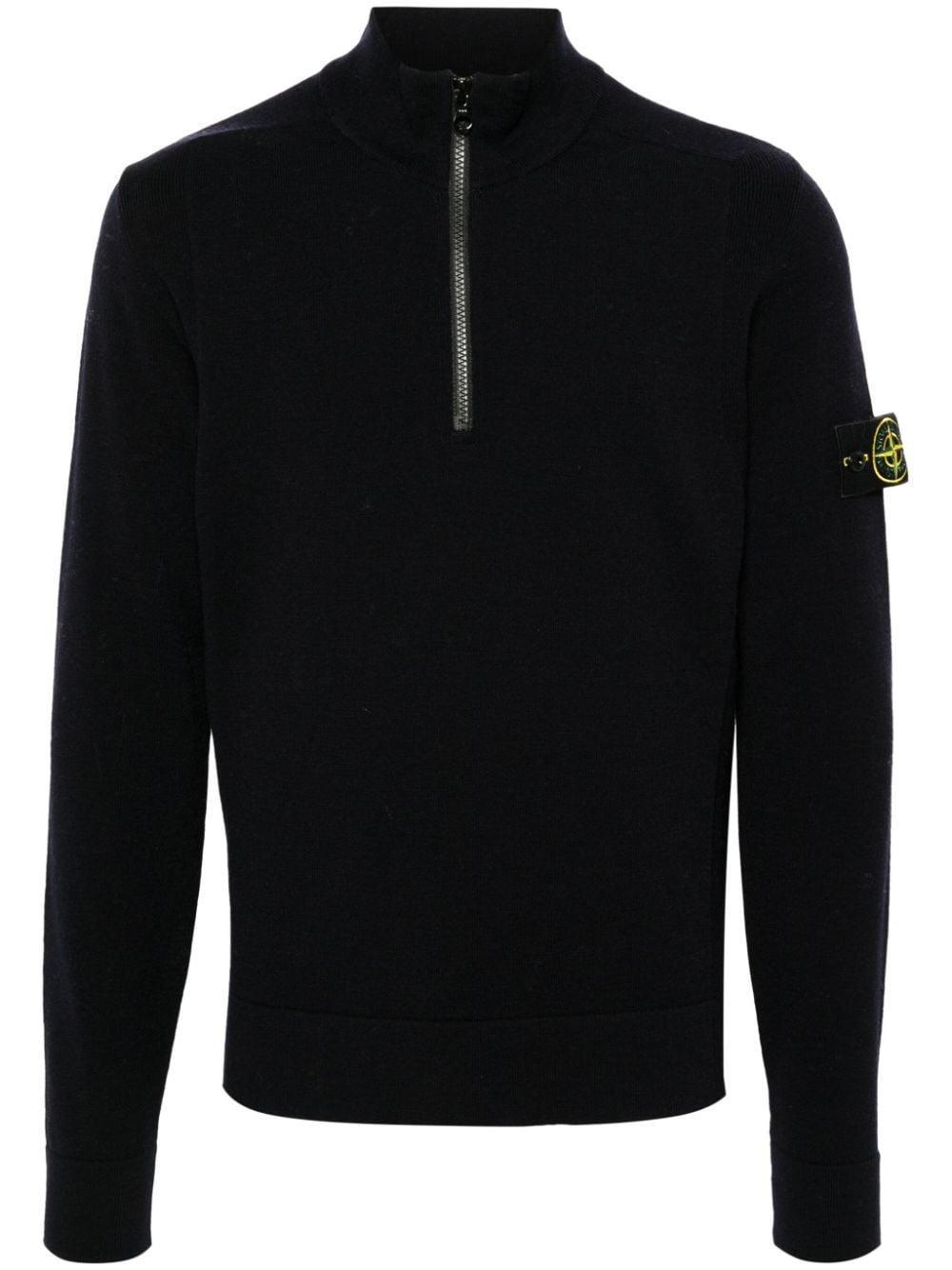 STONE ISLAND Compass-badge Sweater In Blue Product Image