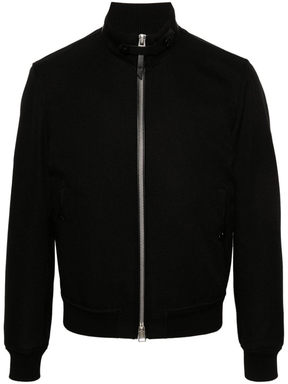 TOM FORD Zip-up Canvas Bomber Jacket In Black Product Image