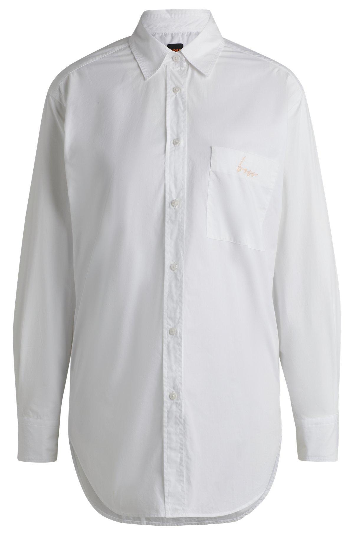 Regular-fit blouse in cotton poplin Product Image