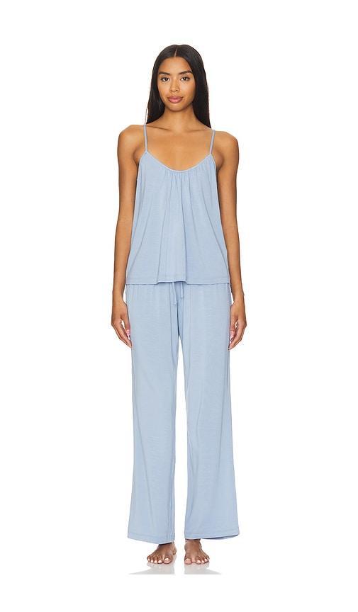 eberjey Gisele Cami & Pant PJ Set in Baby Blue. Product Image