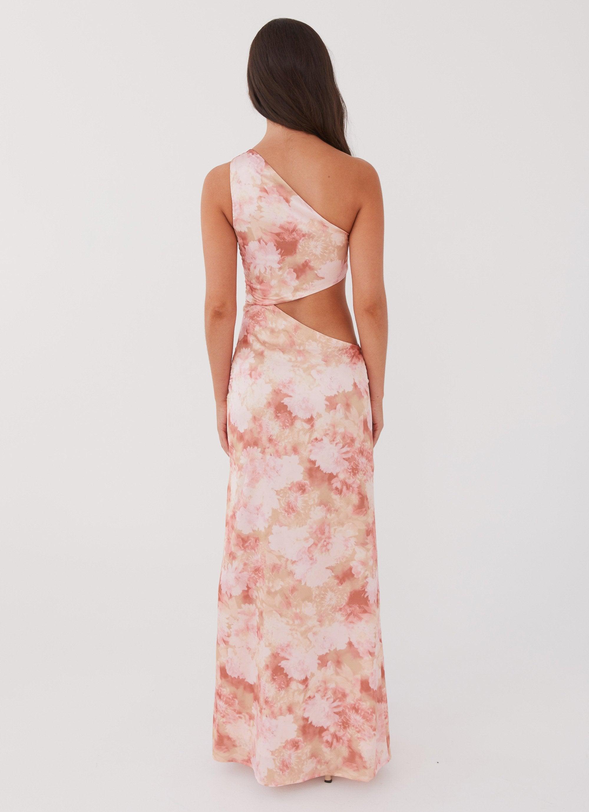 Krista One Shoulder Maxi Dress - Flower Garden Product Image