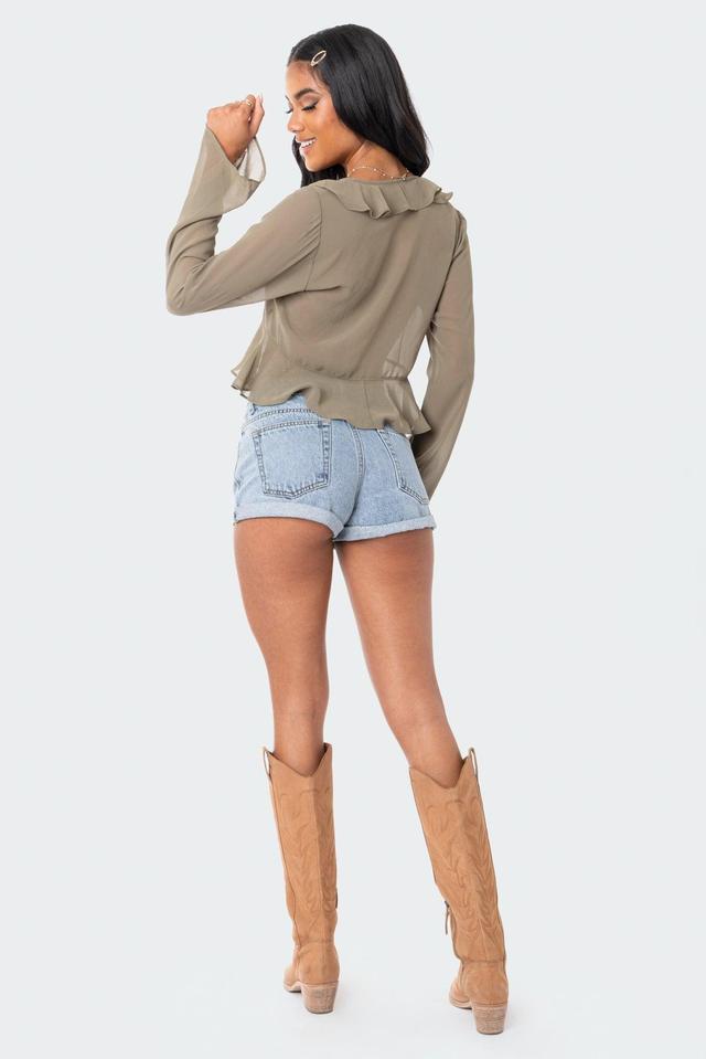 Rylin Low-Rise Denim Shorts Product Image