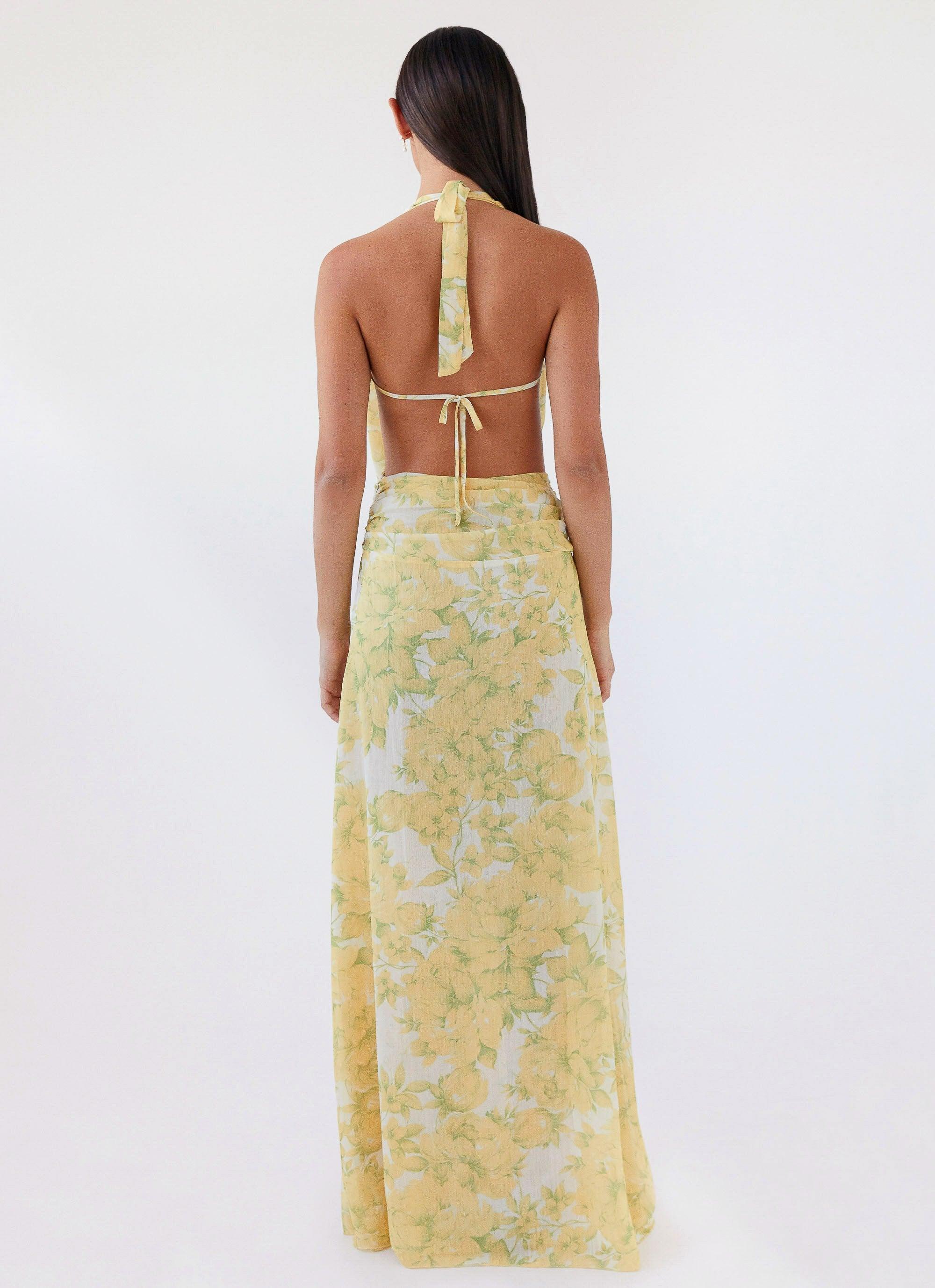 Elysia Chiffon Maxi Dress - Daffodil Product Image