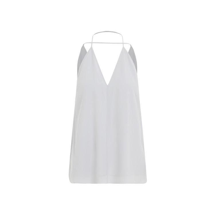 TOTÊME Double-halter Silk Top In White Product Image