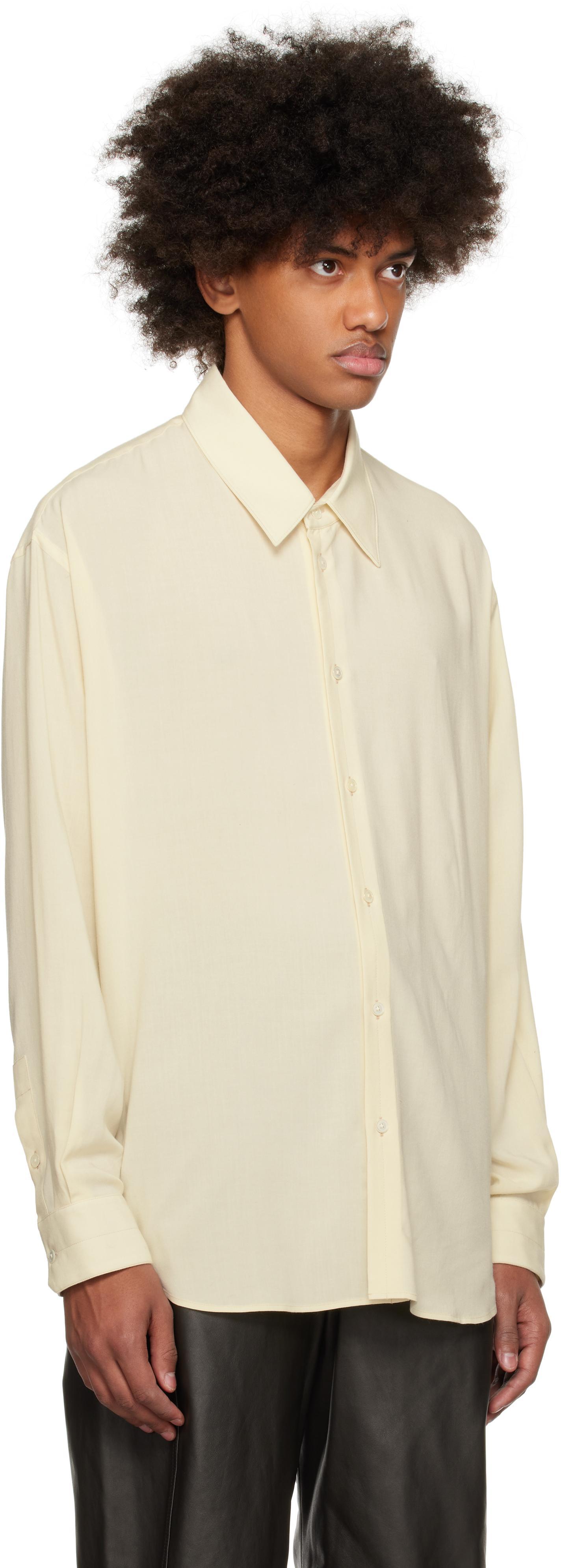 LEMAIRE Relaxed Fit Button-up Shirt In Ye507 Cream Product Image