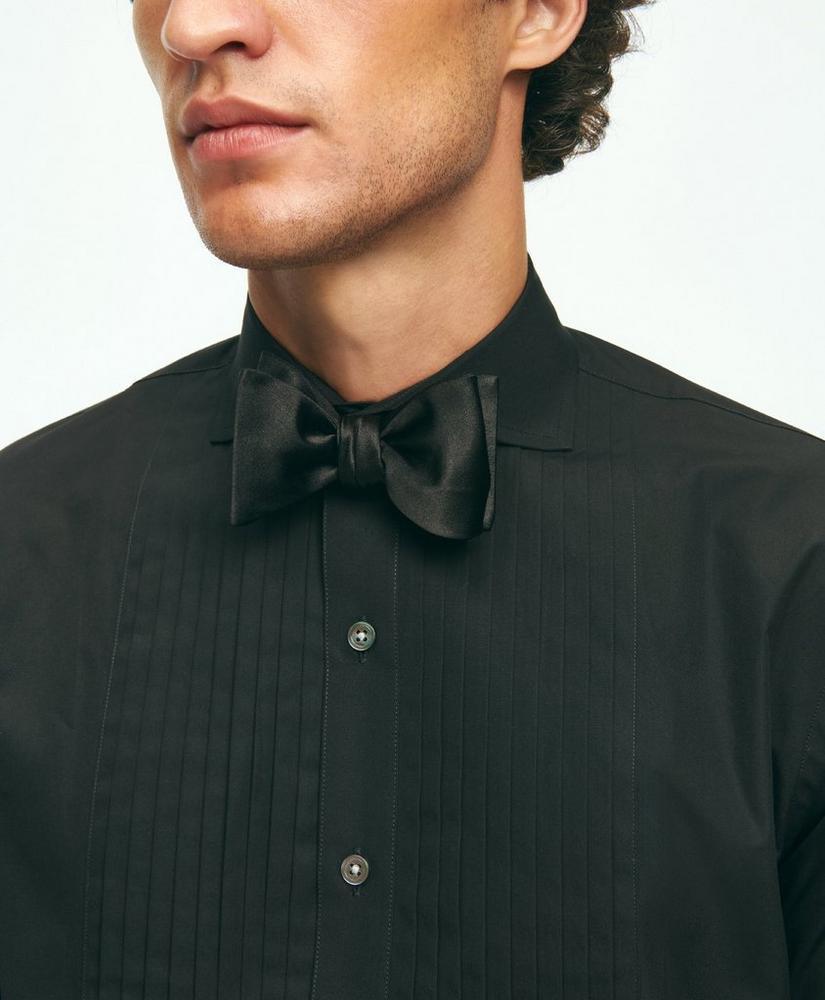 Black Fleece Pleated Londoner Collar Tuxedo Shirt in Sea Island Cotton Product Image