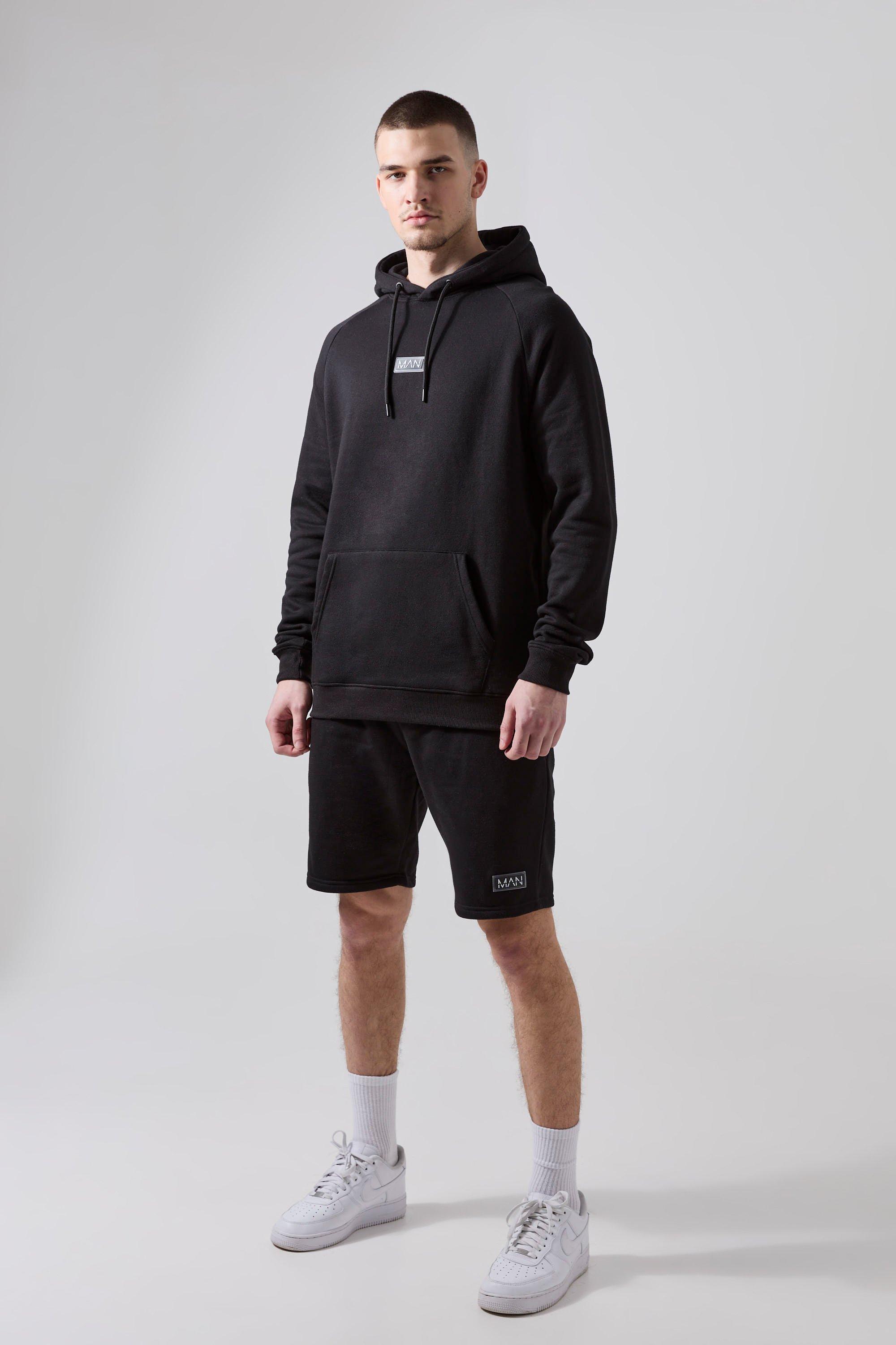 Tall Man Active Gym Regular Fit Training Hoodie & Short Set | boohooMAN USA Product Image