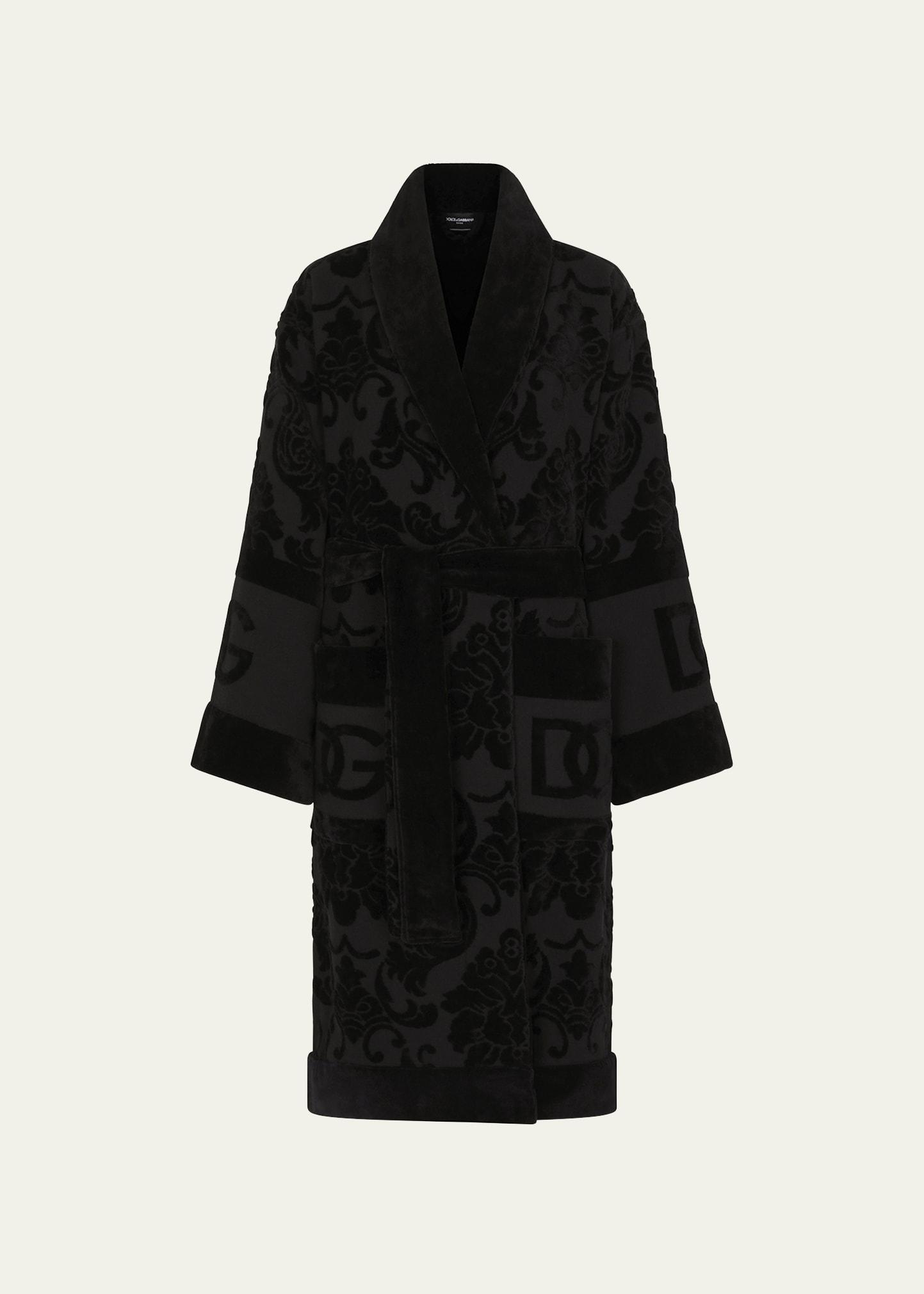 Mens Jacquard Logo Bath Robe Product Image