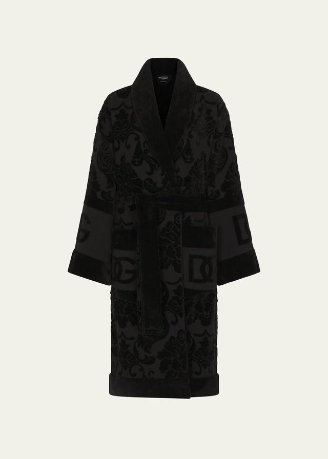 Mens Jacquard Logo Bath Robe Product Image