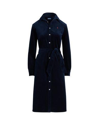 POLO RALPH LAUREN Belted Corduroy Shirtdress In Blue Product Image