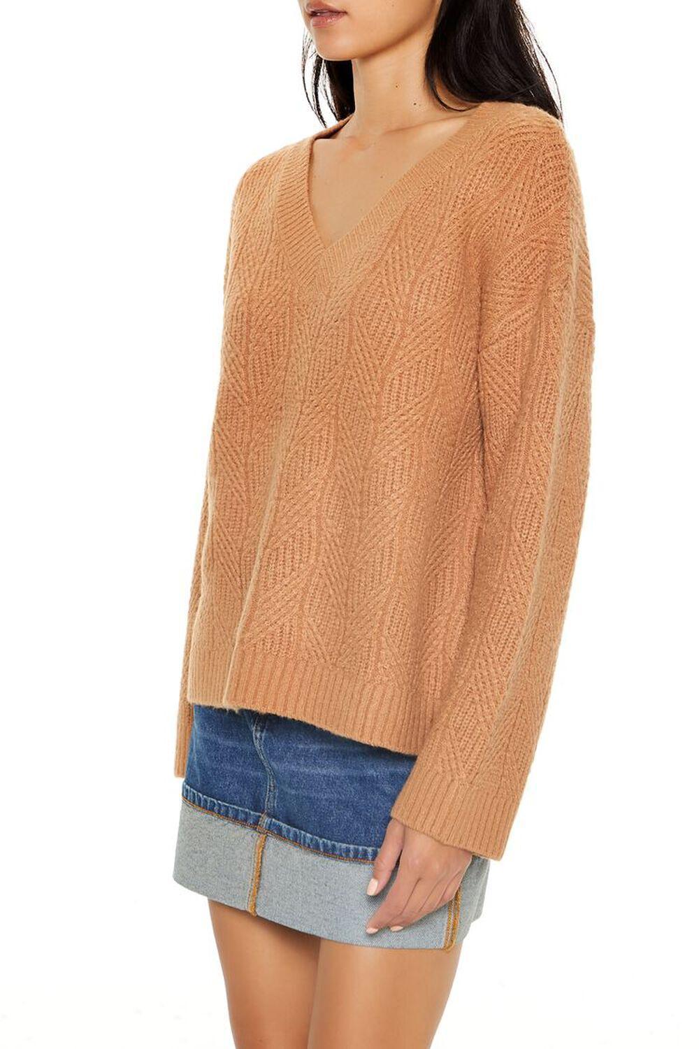 Geo V-Neck Drop-Sleeve Sweater | Forever 21 Product Image