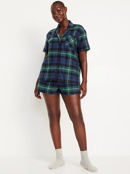 High-Waisted Flannel Pajama Joggers Product Image