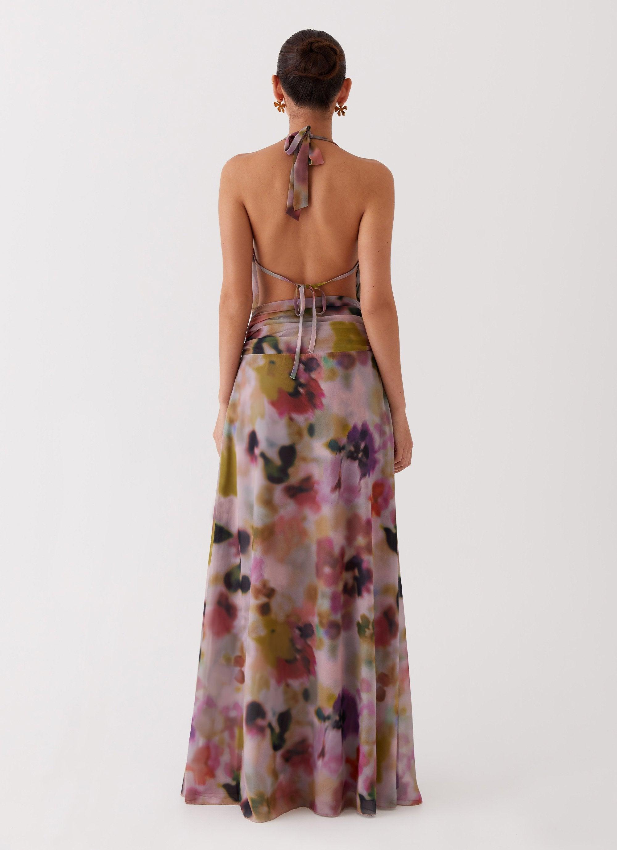 Elysia Chiffon Maxi Dress - Mystic Meadow Product Image