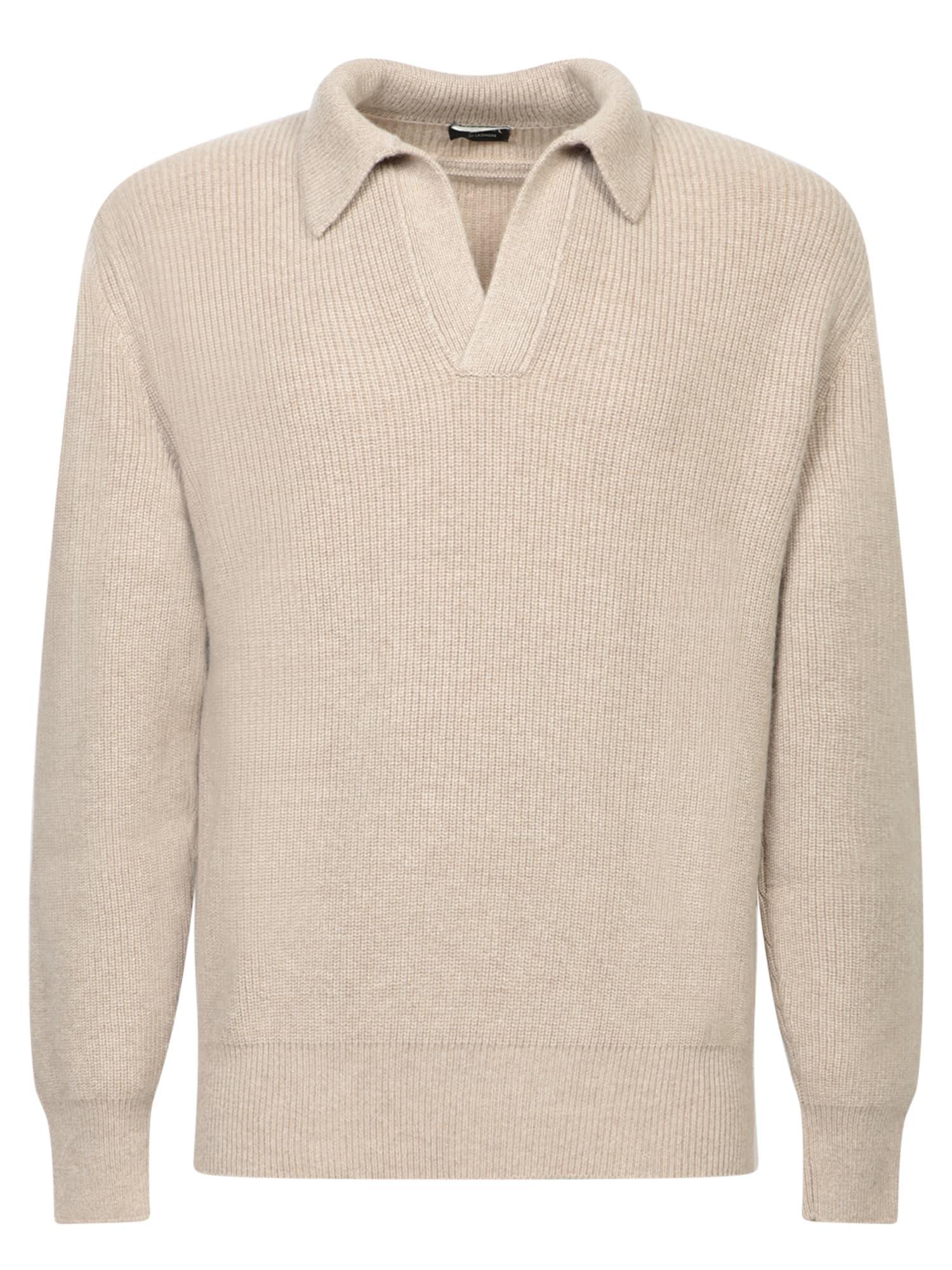 ZEGNA Oasi Cashmere Polo Shirt In Beige Product Image