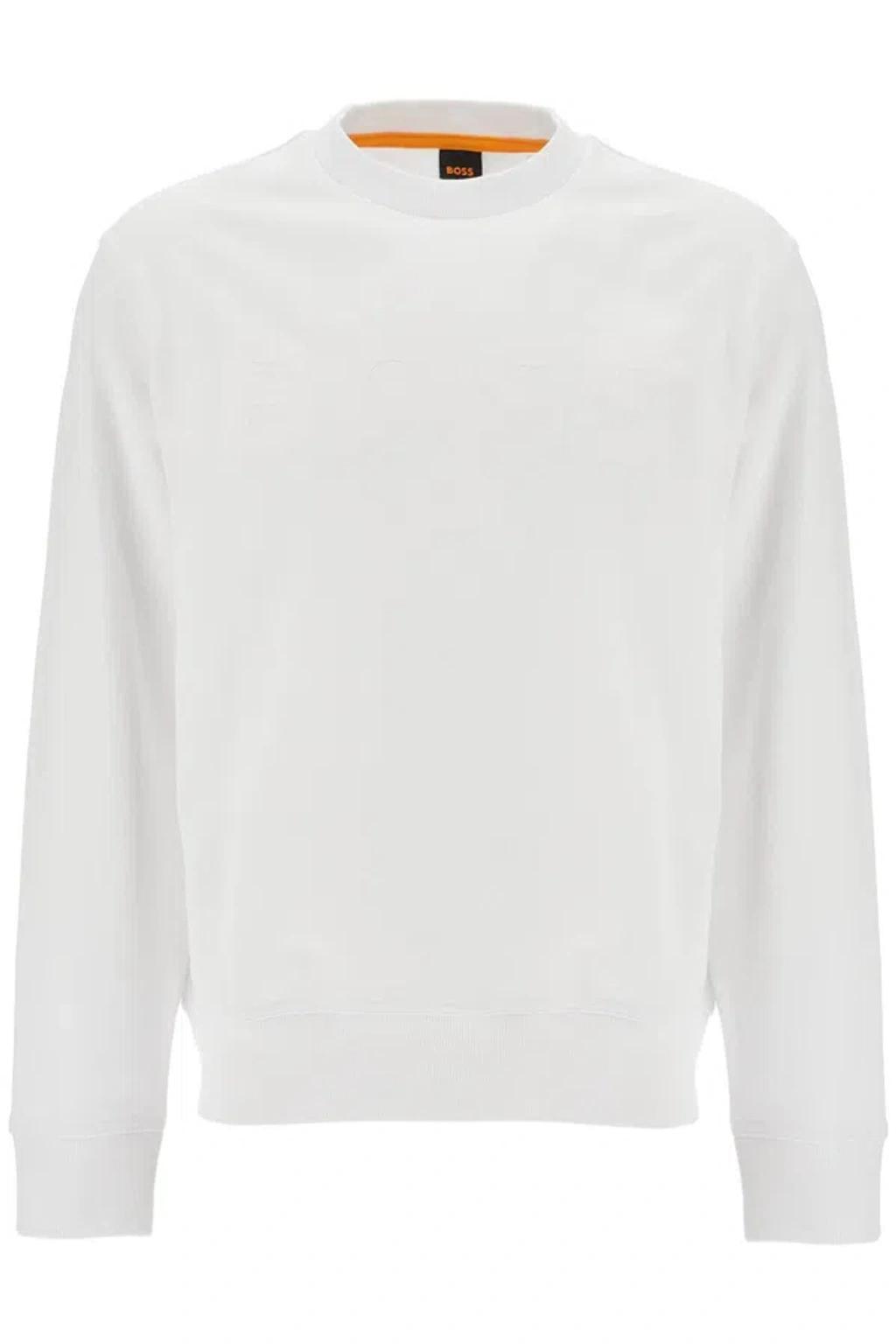 HUGO BOSS Webasiccrew Logo In White Product Image