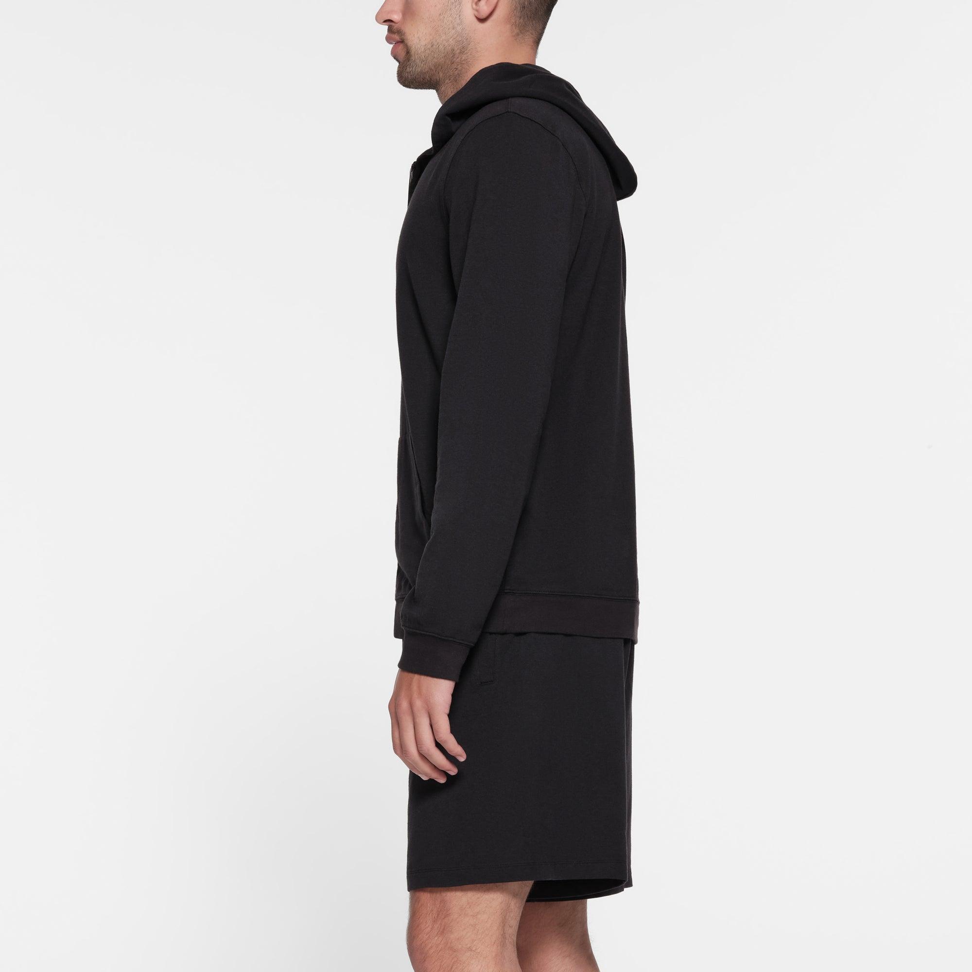 JERSEY LOUNGE MENS ZIP UP HOODIE | OBSIDIAN Product Image