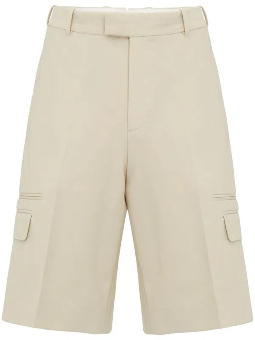 Flap Pockets Tailored Shorts In Blue Product Image