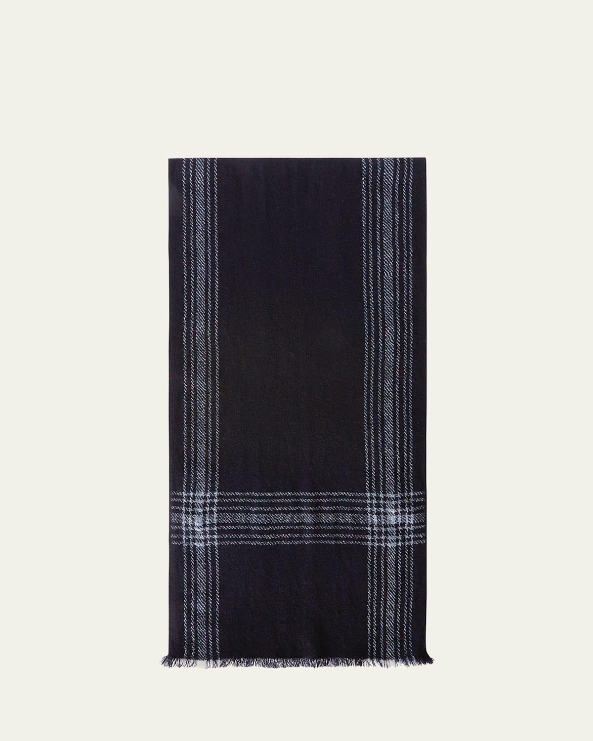 Mens Tedori Cashmere-Linen Plaid Scarf Product Image