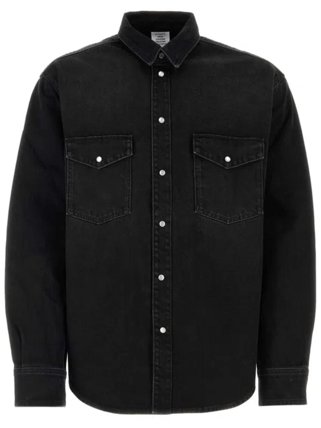 Denim Shirt In Black Product Image